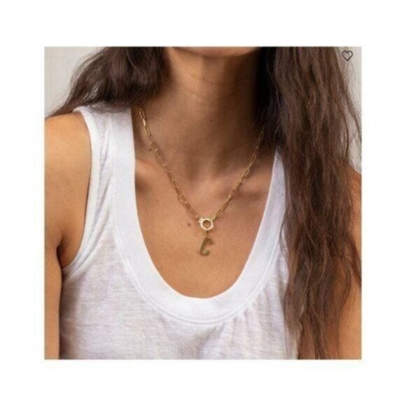 Gorjana Parker Charm Alphabet  Initial H 18K Gold Plated - Picture 10 of 11